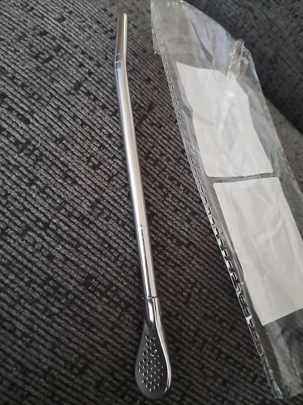 Stainless Steel Bombilla Yerba Mate Spoon Straw - Silver